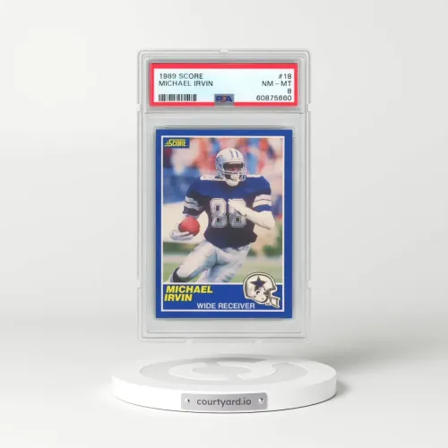 1989 Score #18 Michael Irvin (PSA 8 NM-MT)