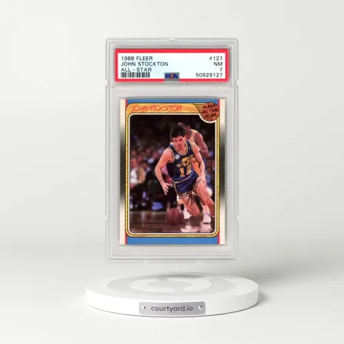 1988 Fleer #127 John Stockton - All-Star (PSA 7 NM)